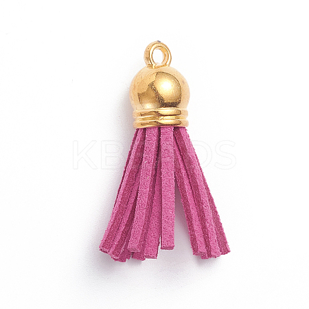 Faux Suede Cord Tassels Pendant Decorations LS-HJEW-WH0006-18L-1