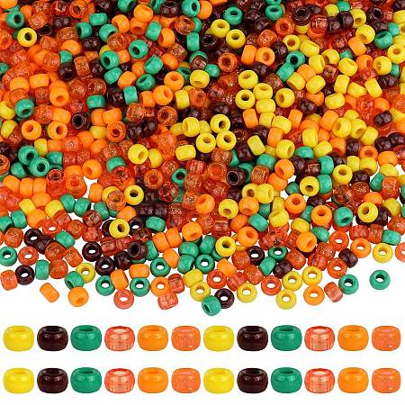 1200Pcs 6 Styles Opaque &  Transparent Plastic Beads KY-SZ0001-49-1