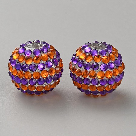 Halloween Theme Resin Rhinestone Beads RB-WH0003-08D-1