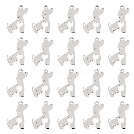 40Pcs 201 Stainless Steel Pendants STAS-DC0013-20-1