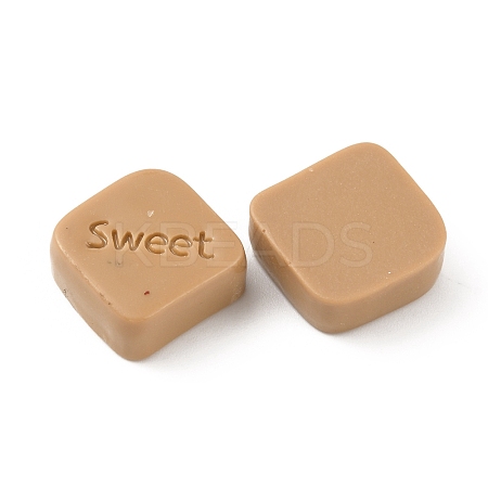 Chocolate Opaque Resin Cabochos RESI-WH0026-62A-1