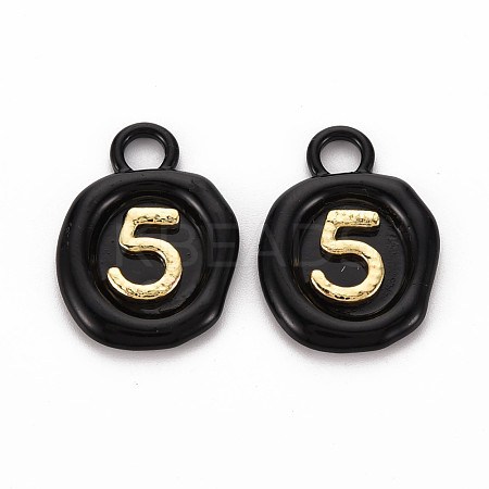 Spray Painted Alloy Pendants PALLOY-Q433-035B-RS-1