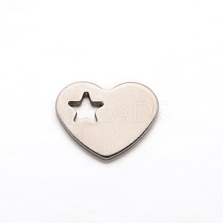 Non-Tarnish Heart with Star 304 Stainless Steel Charms LS-X-STAS-M211-02-1