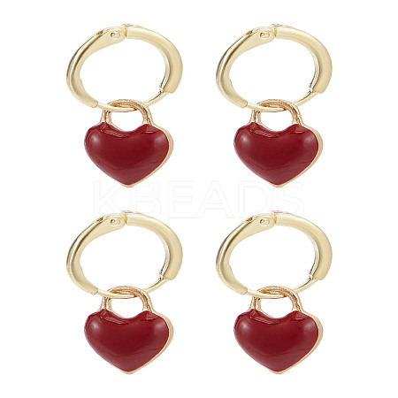 2Pairs Alloy Enamel Hoop Earrings EJEW-LP0001-32-1