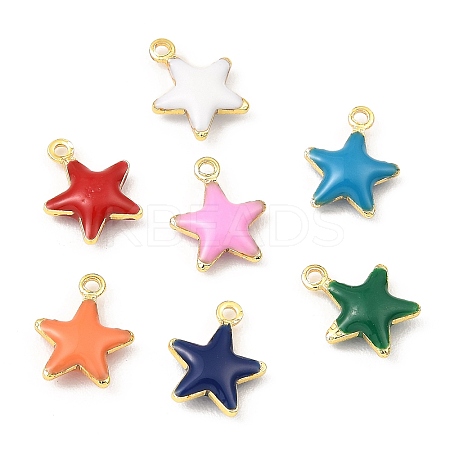 Brass Enamel Charms KK-K337-02G-1