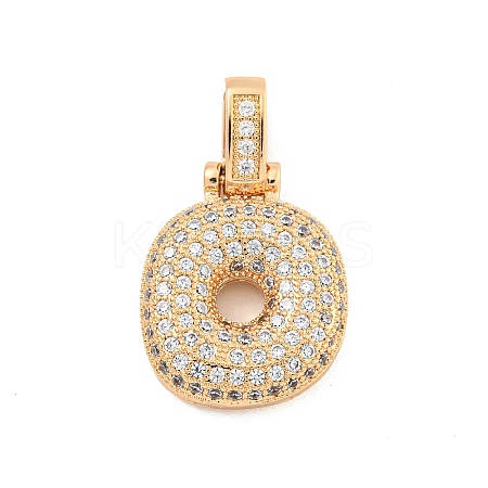 Brass Micro Pave Clear Cubic Zirconia Pendants KK-B099-01G-O-1