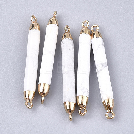 Electroplate Natural Howlite Links connectors G-S344-73J-1