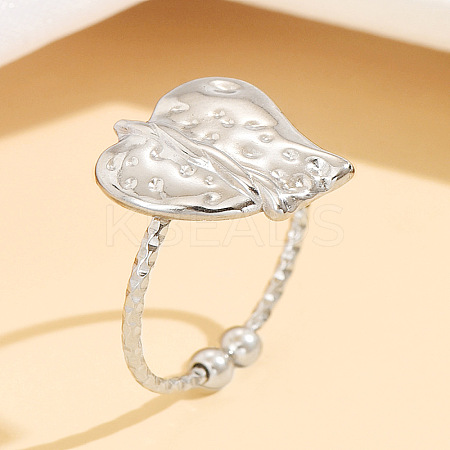 Adjustable 304 Stainless Steel Cuff Open Rings for Women WGF4169-01-1