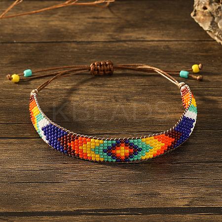 Bohemian Style Geometric Glass Seed Bead Handmade Bracelet for Women HL6362-5-1