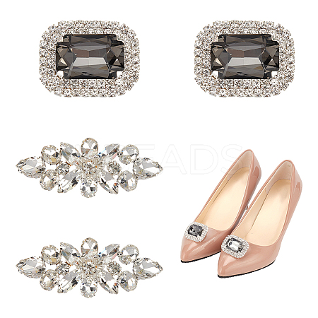 4Pcs 2 Style Alloy Shoe Buckle Clips FIND-NB0003-81-1