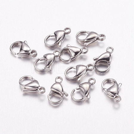 Tarnish Resistant 316 Surgical Stainless Steel Lobster Claw Clasps LS-316-FL15A-1