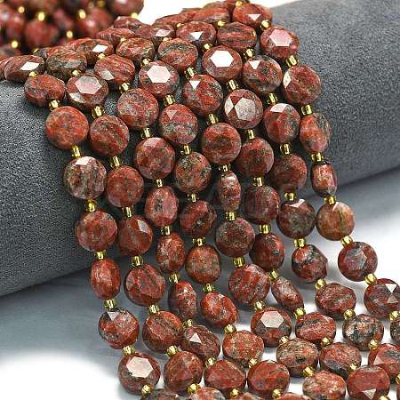 Natural Red Sesame Jasper Beads Strands G-C116-A134-01-1