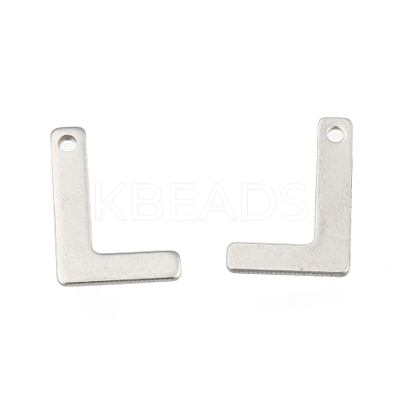 Tarnish Resistant 304 Stainless Steel Letter Charms STAS-O072-L-1