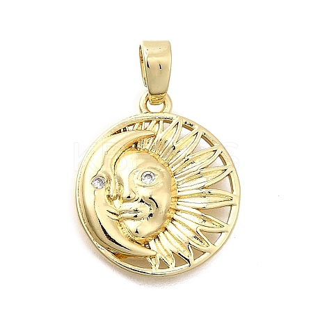 Brass Micro Pave Cubic Zirconia Pendants KK-P336-07G-1