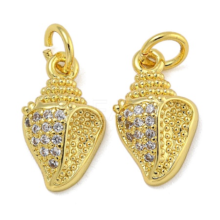 Rack Plating Brass Micro Pave Cubic Zirconia Pendants KK-I718-27G-02-1
