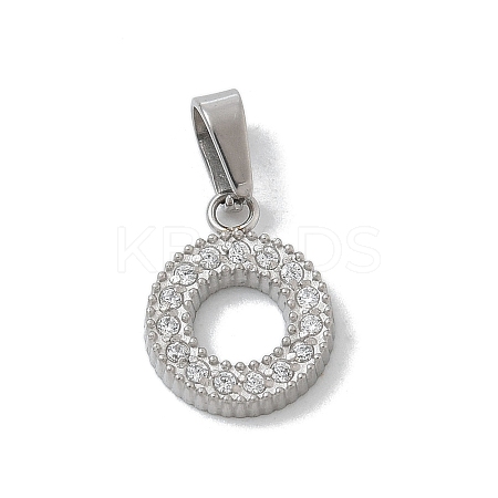 Ion Plating(IP) 304 Stainless Steel Micro Pave Cubic Zirconia Pendants STAS-Z107-06P-03-1
