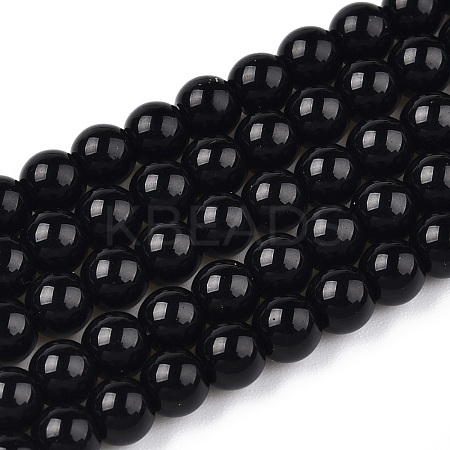 Opaque Solid Color Glass Beads Strands GLAA-T032-P6mm-01-1