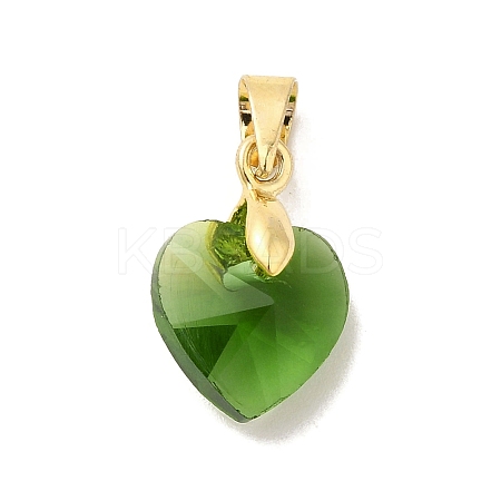 Brass Glass Pendants KK-Z073-14G-01-1