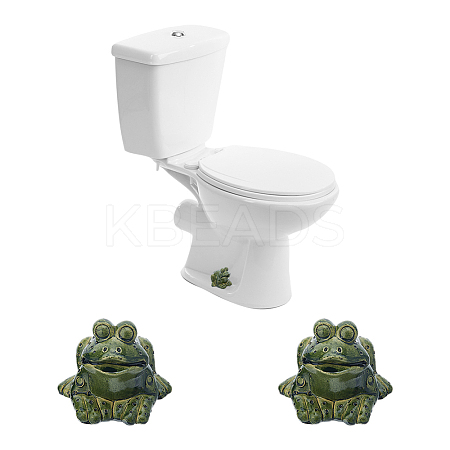 Resin Cute Frog Covers Toilet Bolts DJEW-WH0042-69-1