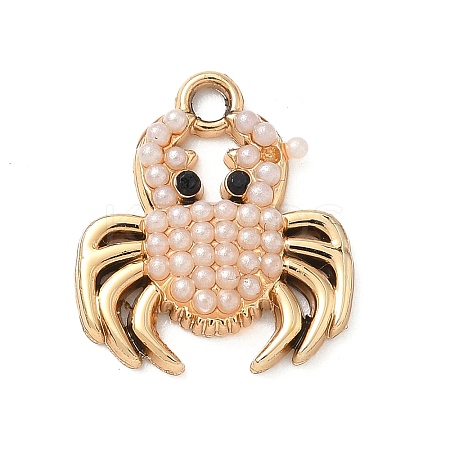 Plastic Imitation Pearl Pendants PALLOY-P313-10A-G-1