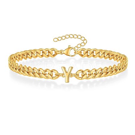 Letter 304 Stainless Steel Link Bracelets FS-WG7830E-24-1