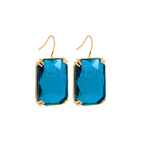 Rectangle Alloy Cubic Zirconia Dangle Earrings FS-WGB3F13-07-1