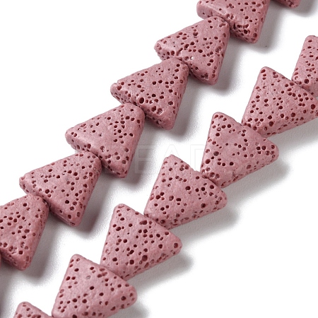 Triangle Dyed Natural Lava Rock Beads Strands G-O126-04A-05-1