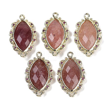 Natural Strawberry Quartz Faceted Horse Eye Links G-B126-02G-09-1