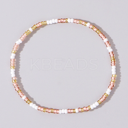 Boho Round Glass Seed Beaded Stretch Bracelets for Women NW8932-12-1