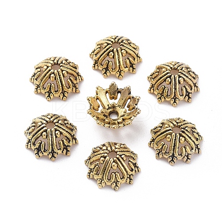 Tibetan Style Fancy Bead Caps LS-TIBEB-LF1028YKG-AG-FF-1