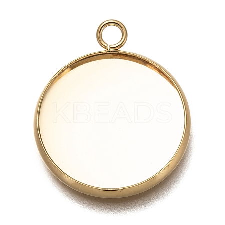 304 Stainless Steel Pendant Cabochon Settings LS-STAS-Z030-01D-G-1