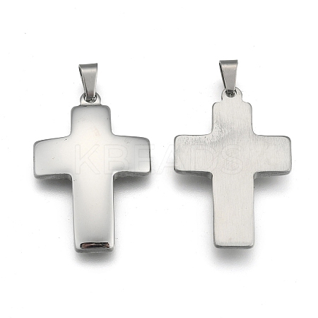 Tarnish Resistant Cross 304 Stainless Steel Surface Pendants LS-STAS-D146-03-1