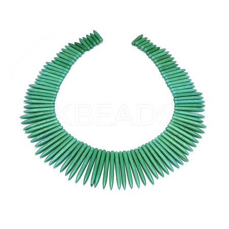 Synthetic Turquoise Graduated Spike Beads Strands G-F604-10C-1