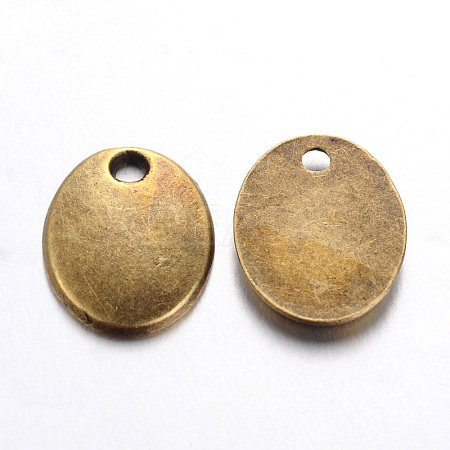 Tibetan Style Alloy Stamping Blank Tag Charms Pendants LS-TIBEP-10X8-AB-FF-1