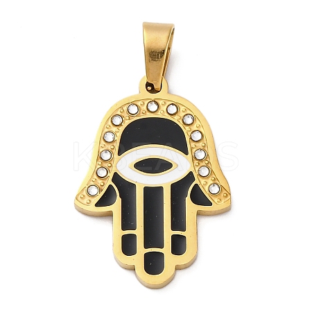 304 Stainless Steel Rhinestone Pendants STAS-S163-29G-02-1
