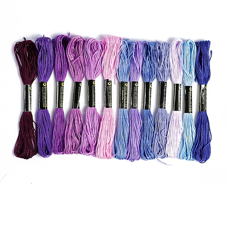 13Bundles 13 Colors Hand-woven Embroidery Cotton Threads PW-WGA0E47-12-1