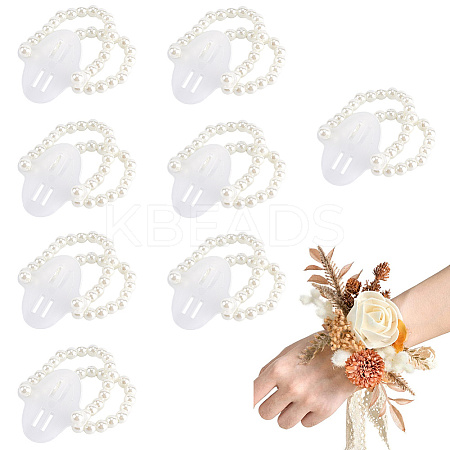 Plastic Imitation Pearl Stretch Bracelets AJEW-WH20064-04-1
