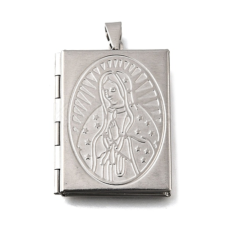 316 Stainless Steel Locket Pendants STAS-C123-03A-P-1