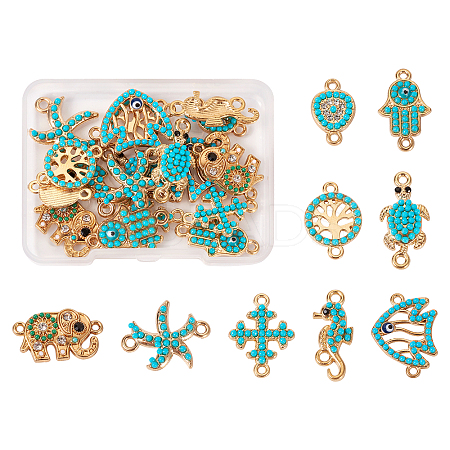 18Pcs 9 Styles Alloy Connector Charms FIND-TA0002-21-1