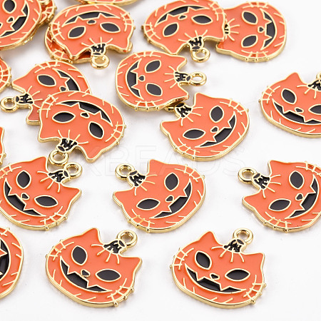 Rack Plating Eco-Friendly Alloy Enamel Pendants ENAM-N052-003-RS-1