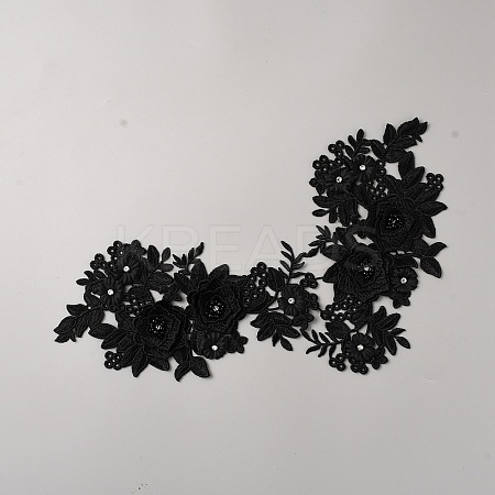 Polyester with Rhinestone Iron on/Sew On Patches PATC-WH20002-02A-1
