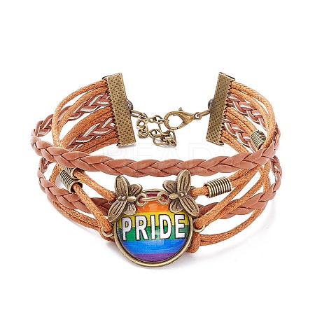 Rainbow Pride Bracelet LS-BJEW-F426-01G-1