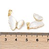 Natural White Shell Butterfly Pendants KK-U043-25G-3