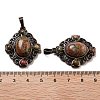 Natural Unakite Rhombus Pendants G-K363-02R-15-3