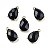 Natural Obsidian Faceted Pendants G-M431-16G-09-1
