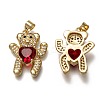 Brass Micro Pave Cubic Zirconia Pendants ZIRC-B002-09G-D-2