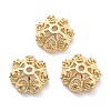 Rack Plating Flower Brass Micro Pave Clear Cubic Zirconia Bead Caps KK-H449-65G-01-NR-1