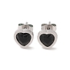 3 Pairs 3 Colors 304 Stainless Steel Heart Stud Earrings for Women EJEW-K279-07P-01-3
