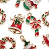 50Pcs 5 Style Christmas Theme Alloy Enamel Pendants ENAM-LS0001-49-RS-4