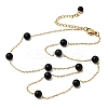 Stainless Steel & Imitation Pearl Round Link Chain Necklaces for Women WGE4439-05-4